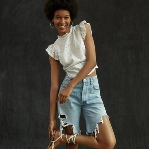 ISO Anthropologie Cropped Eyelet top